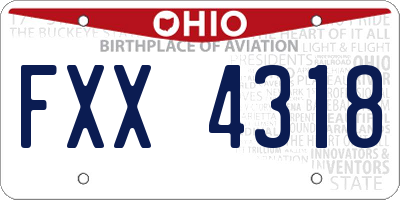 OH license plate FXX4318