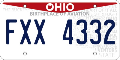 OH license plate FXX4332