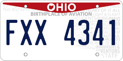 OH license plate FXX4341