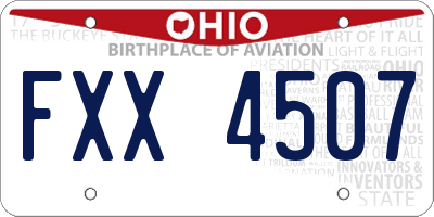 OH license plate FXX4507