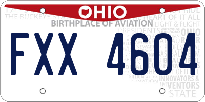 OH license plate FXX4604