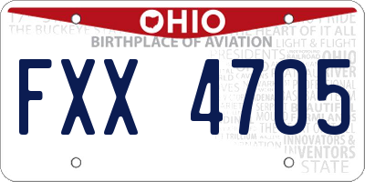OH license plate FXX4705