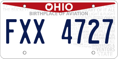 OH license plate FXX4727