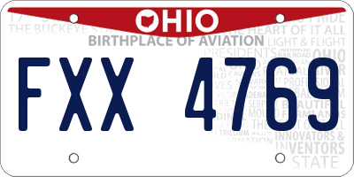 OH license plate FXX4769