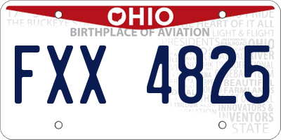 OH license plate FXX4825