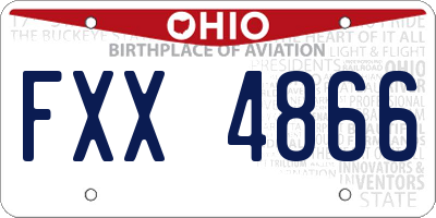 OH license plate FXX4866