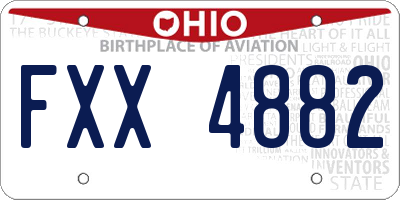 OH license plate FXX4882