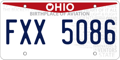 OH license plate FXX5086
