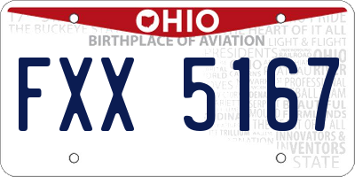 OH license plate FXX5167