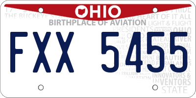 OH license plate FXX5455