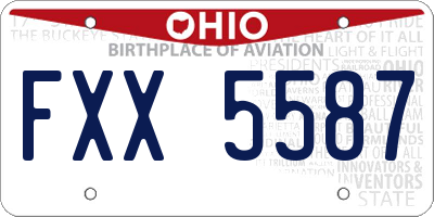 OH license plate FXX5587