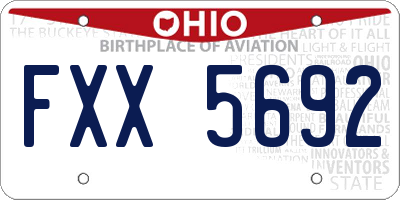 OH license plate FXX5692