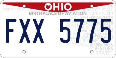 OH license plate FXX5775