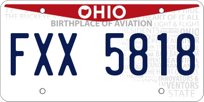 OH license plate FXX5818