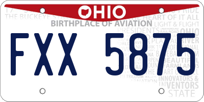 OH license plate FXX5875