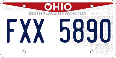 OH license plate FXX5890