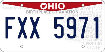 OH license plate FXX5971