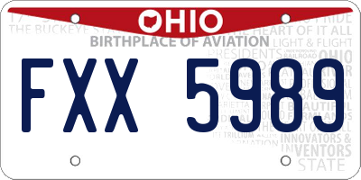 OH license plate FXX5989