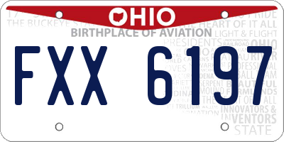 OH license plate FXX6197