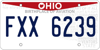 OH license plate FXX6239