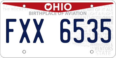 OH license plate FXX6535