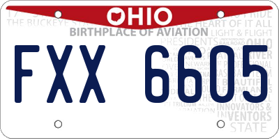 OH license plate FXX6605