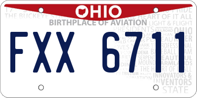 OH license plate FXX6711