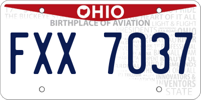 OH license plate FXX7037