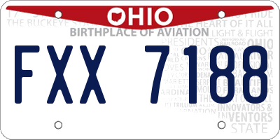OH license plate FXX7188