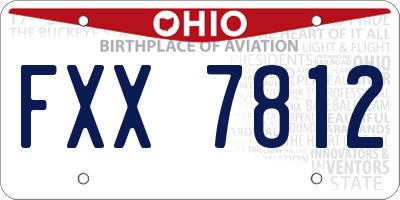 OH license plate FXX7812