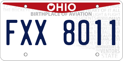 OH license plate FXX8011