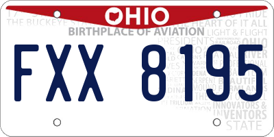 OH license plate FXX8195