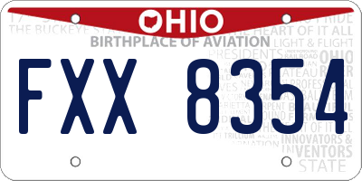 OH license plate FXX8354