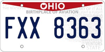 OH license plate FXX8363