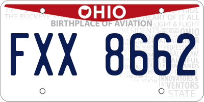 OH license plate FXX8662