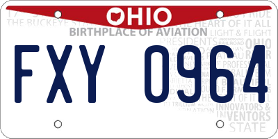 OH license plate FXY0964