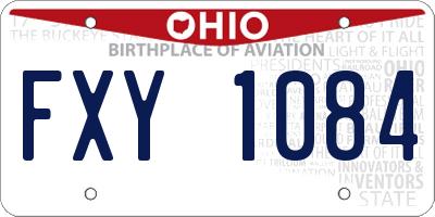 OH license plate FXY1084