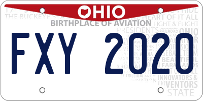 OH license plate FXY2020