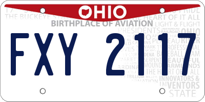 OH license plate FXY2117