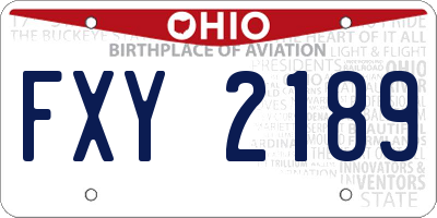 OH license plate FXY2189