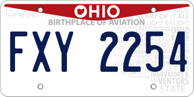 OH license plate FXY2254