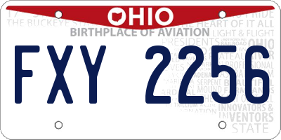 OH license plate FXY2256