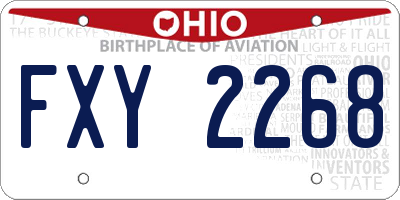 OH license plate FXY2268