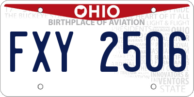OH license plate FXY2506