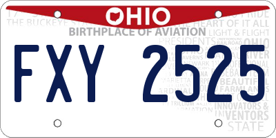 OH license plate FXY2525