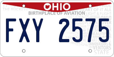 OH license plate FXY2575