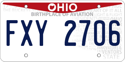 OH license plate FXY2706