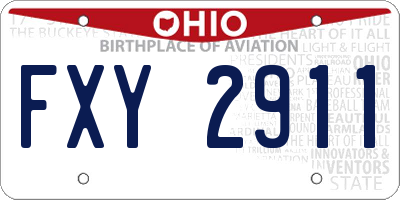 OH license plate FXY2911