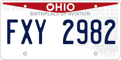OH license plate FXY2982