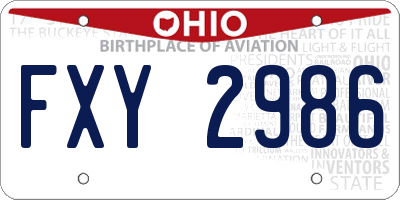 OH license plate FXY2986